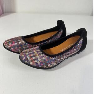 Bernie Mev Women's US Size 6 (EU 37) Pastel Hazel Slip-On Woven Ballet Flats
